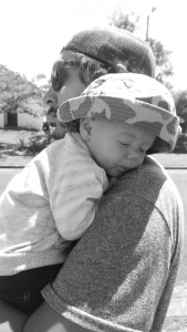 AJ carrying Ziggy