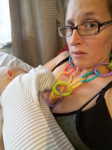 Homeade nursing necklace.