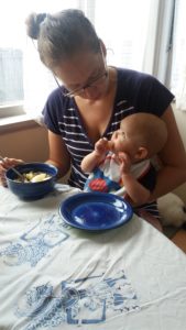 Breakfast with mama.