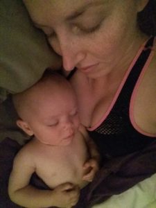 Sleeping with my boy.