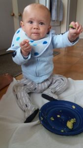 We don't give him heaps, a bit of cucumber and a bit of avocado makes a great lunch.