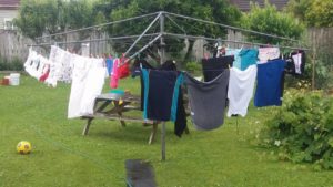 This is a normal washing line at our house - nappies, inners and clothes.