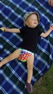 Pikapu All in One Rainbow nappy with double gussets. Microfiber, and bamboo absorbency.