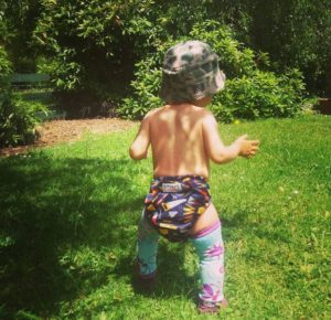 Save washing - wear less clothes! Smart Bottoms OSFM all in One nappy with organic cotton absorbency.
