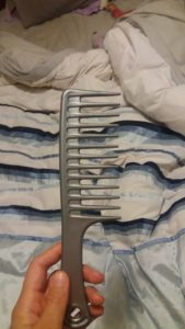 Wide tooth comb.
