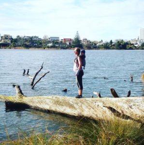33 weeks pregnant and walking the lake with a 22 month old toddler on my back.
