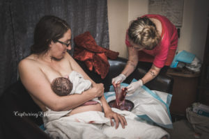 Post-birth placenta check.